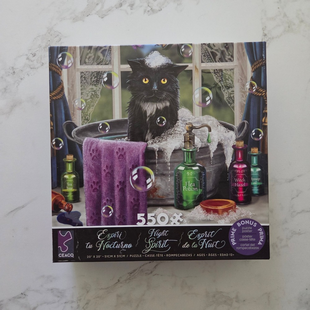 Ceaco Espiri tu Nocturno Lisa Parker Black Cat Jigsaw Puzzle 550 Piece 20x20